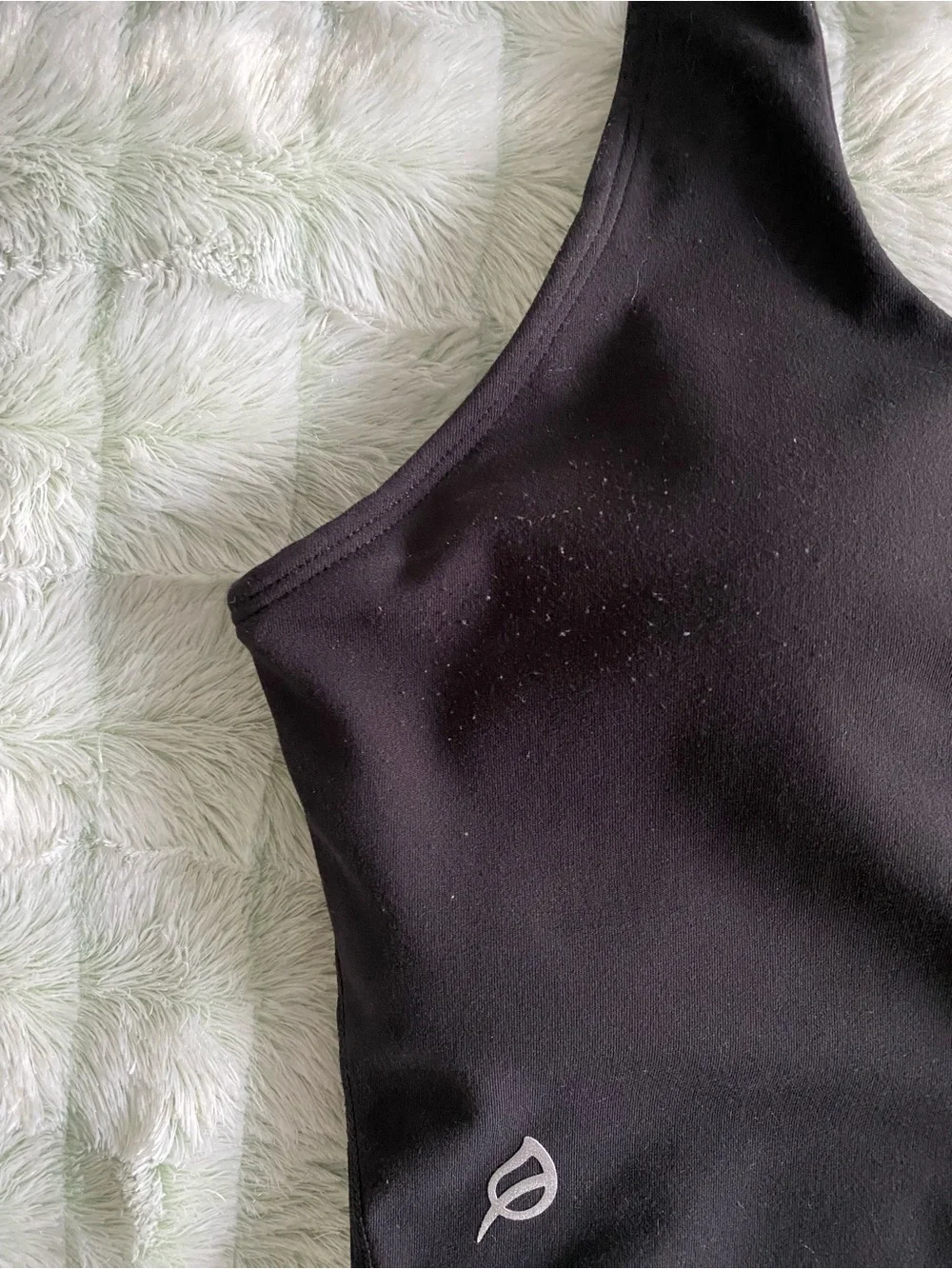 P’tula Cropped Tank with Built-in Bra — Black, Small - Picture 9 of 9